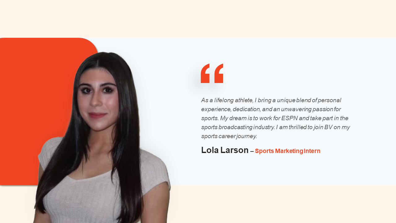 A Rising Star in Sports Marketing: Introducing Lola Larson at BV
