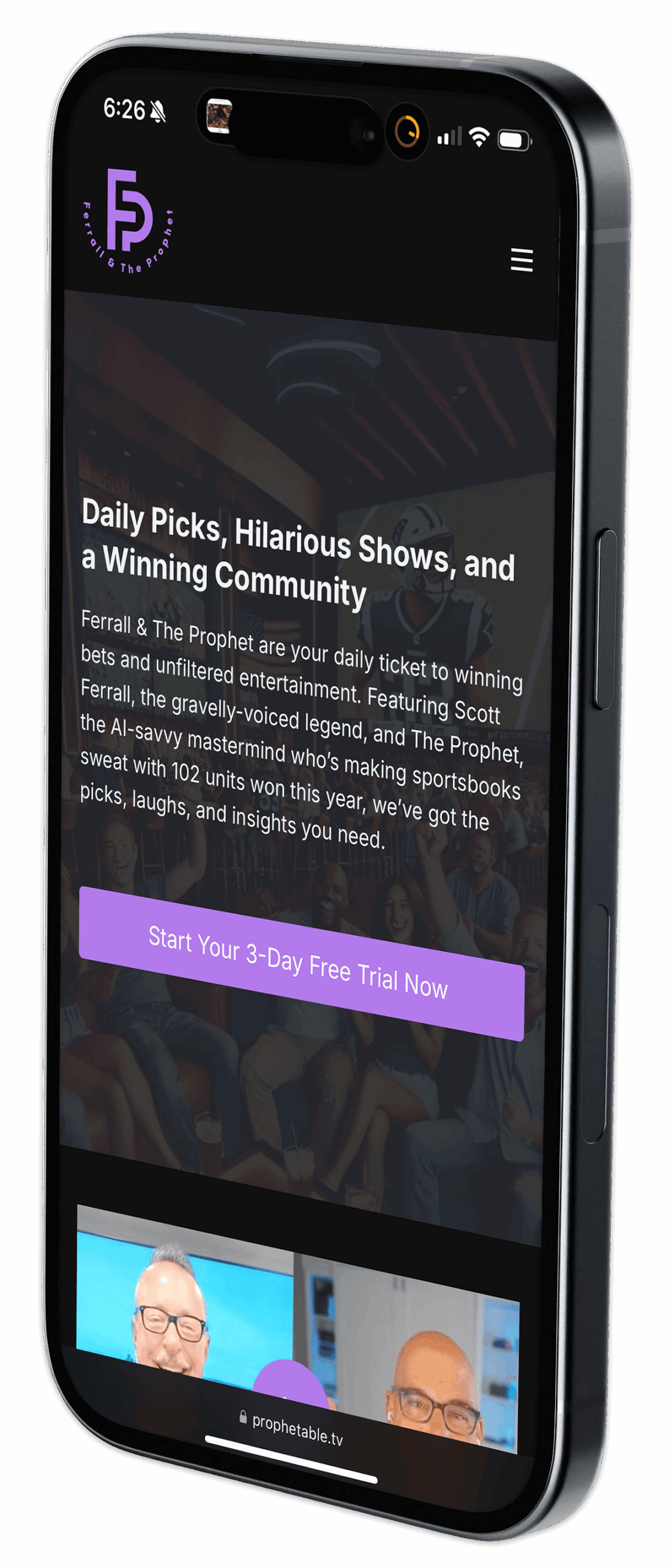 Mobile mockup - prophetable tv 1