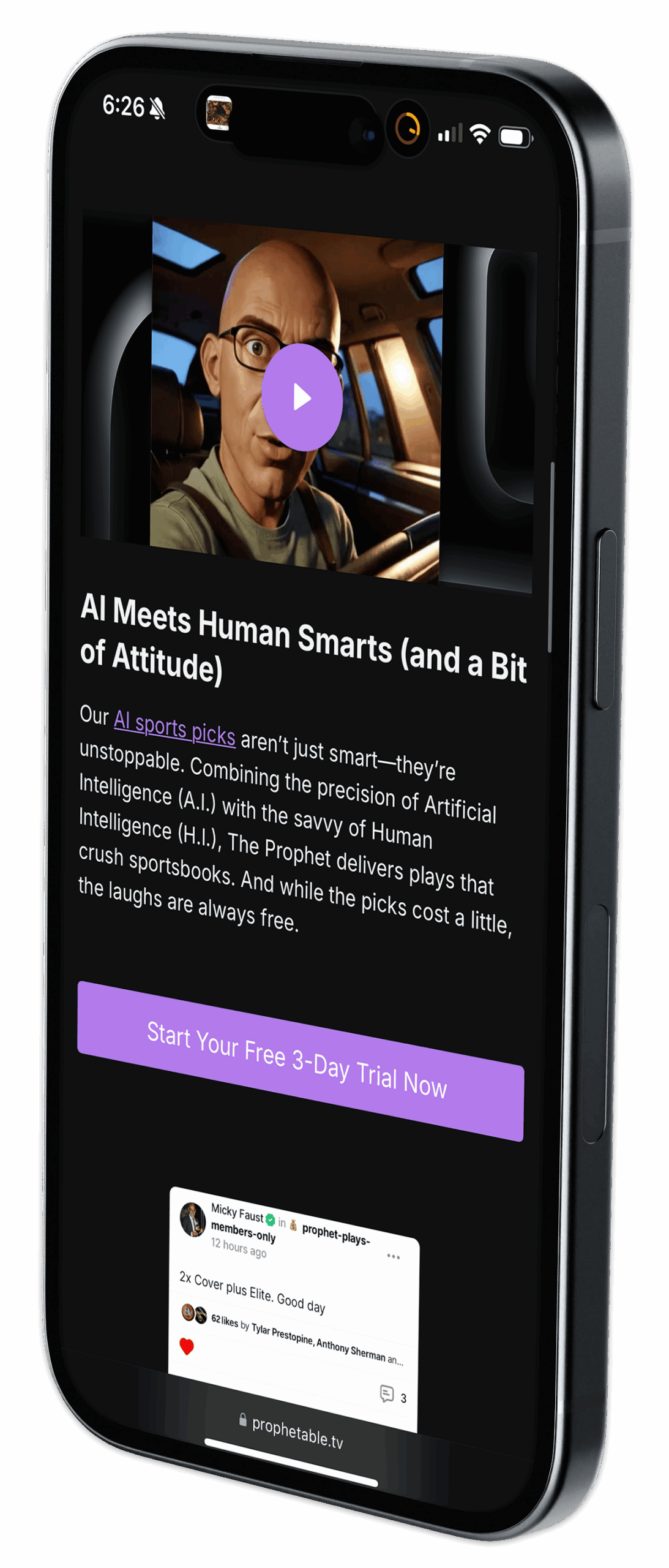 Mobile mockup - prophetable tv 2