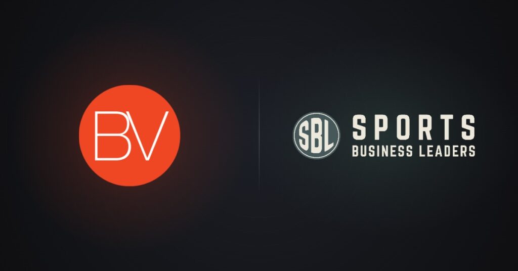 BV and Sports Business Leaders logos side by side, marking BV joining SBL as a VIP member